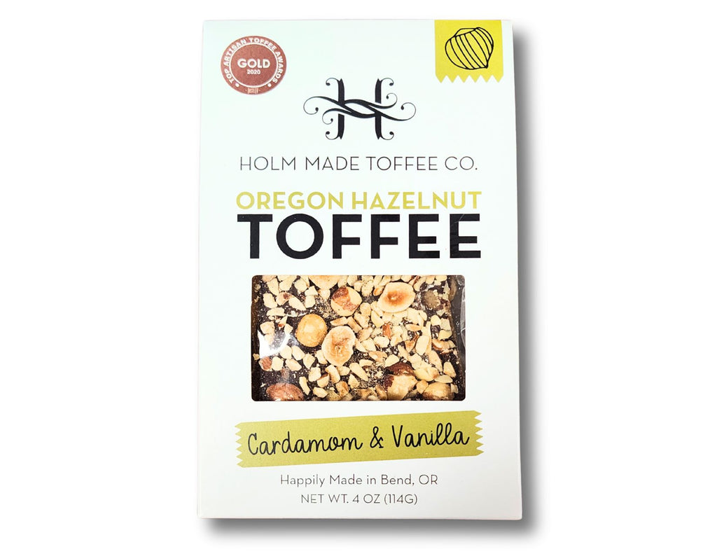 Holm Made Toffee Co - Cardamom and Vanilla - Oregon Hazelnut Toffee